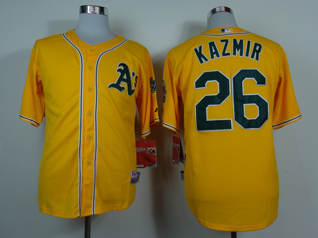 Men Oakland Athletics 26 Kazmir Yellow MLB Jerseys